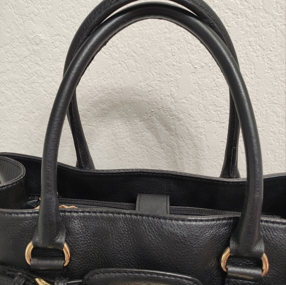 MICHAEL KORS Hamilton Black Large Leather Tote Shoulder Bag - Picture 5 of 15